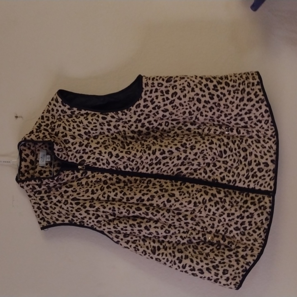 Croft & Barrow plus size 2x leopard print vest lined with pockets